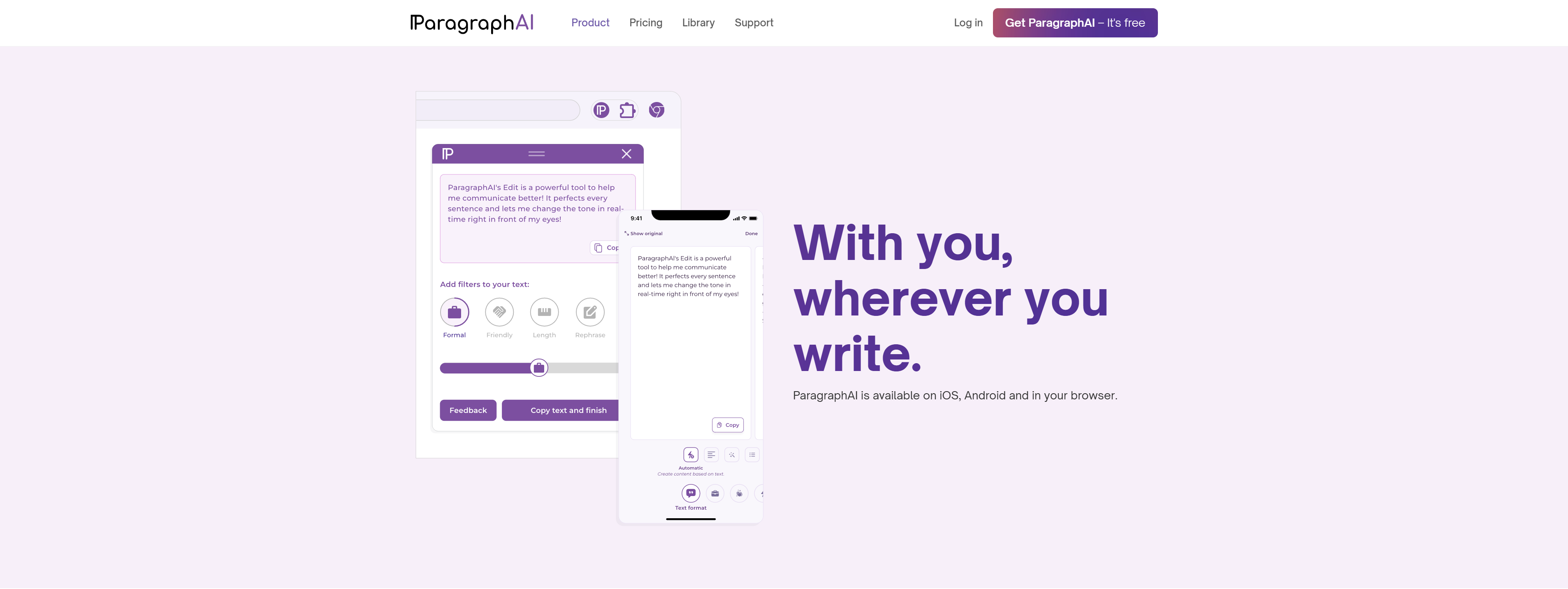 ParagraphAI: AI Writing Assistant for Emails, Messages & More - AItrendytools